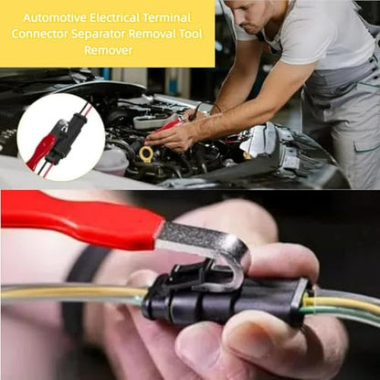 Automotive Electrical Terminal Connector Separator Removal Tool, Electrical Connector Separator Tool, 2-in-1 Straight & Bent Head Electrical Disconnect Pliers, Universal for Car