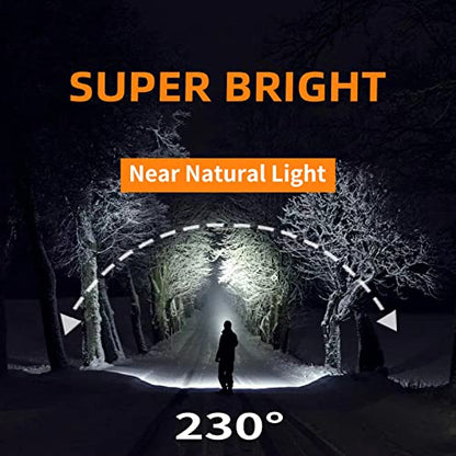 svsviio Headlamp Rechargeable PRO+,7500mAh 1500 Lumen Super Bright 230°Beam LED Head Lamp,Head Lights for Forehead,3 Modes,IPX6 Headlamps for Adults Camping/Mechanic/Hard Hat - size: 7500mAh