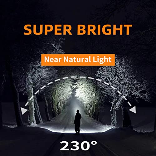 svsviio Headlamp Rechargeable PRO+,7500mAh 1500 Lumen Super Bright 230°Beam LED Head Lamp,Head Lights for Forehead,3 Modes,IPX6 Headlamps for Adults Camping/Mechanic/Hard Hat - size: 7500mAh