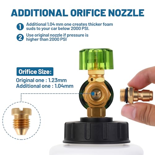 DUSICHIN DUS-007 Snow Foam Lance Foam Cannon Adjustable Jet Wash, Quick Release 1/4" Fitting 5 Pressure Washer Nozzles for Car Detailing Pressure Washer Black