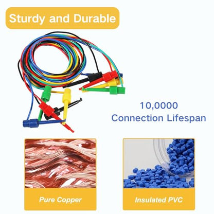 5PCS Test Hook Clips Silicone Test Leads, 20 AWG Multimeter Electrical Test Dual Lead Test Hook Clips for Electronic, Component, Testing Connecting - color: Test Hook to Test Hook