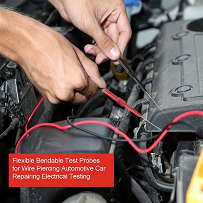OIIKI 4 PCS Flexible Back Probe Pins, Bendable PVC Test Probes with 4mm Banana Socket Plug, Circuit Testers for Car Test, Automotive Repairing, Electrical Testing - Black, Red - color: Black, Red,4pcs