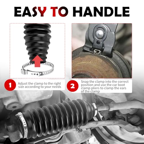 Car CV Boot Clamp Pliers Kit,Car CV Boot Clamp Tool Kit Includes Large & Small CVS Boots Clamps,Sturdy Cars CVS Axle Boots Clamps Tool Automotive Tools with Non-Slip Handle