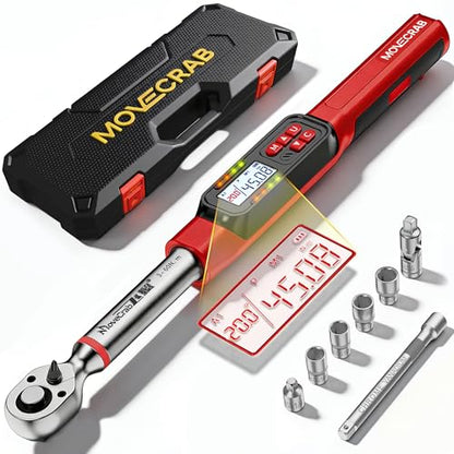 3/8" Drive Digital Angle Torque Wrench 2-44 Ft.lb (3-60 N.m), Angle Measurement 0.1° with LED Display & Buzzer, for DIY Auto Car Motorcycle Repair & Engineering - size: Angle 3/8" 3-60N.m/2-44Ft.lb