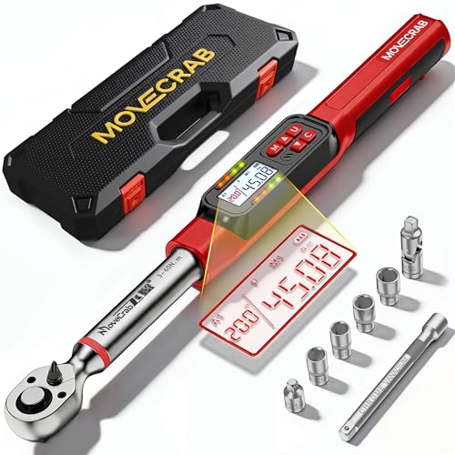 3/8" Digital Angle Torque Wrench, 2-44 Ft.lb, ±2% Accuracy, 8pcs | Electronic Torque Wrench with 0.1° Angle Mode, LED Display, Buzzer Alerts for Automotive, Motorcycle & Engine Repair - size: Angle 3/8" 3-60N.m/2-44Ft.lb