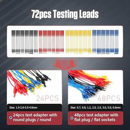 Multimeter Test Leads Kit 114PCS Multimeter Leads Kit Multi Function Electrical Back Probe Kit Efficient Automotive Circuit Test Leads Kit Relay Wire Terminal Test Diagnostic Tool with Wire Breaker - size: 114PCS Multimeter Test Leads