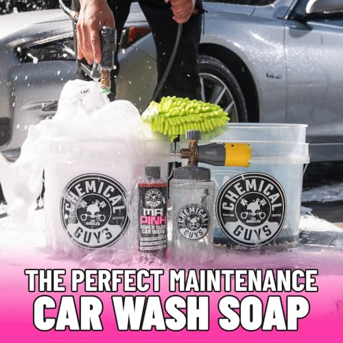 Chemical Guys, Mr. Pink pH-Balanced Car Wash Soap for Foam Cannons, 128 oz | Thick foaming suds lift dirt and grime in foam cannons, blasters or buckets, gentle on wax, sealant and ceramic - size: 128 Fl Oz (Pack of 1)