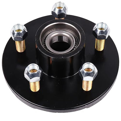 2-Pack 5 on 4.5 Trailer Hub Kit for 3500 lbs Axles, Pre-Installed Races with 1-3/8" & 1-1/16" Bearings, Rust-Resistant Wheel Hub Assembly for Boat Utility Trailers and Long Hauls - size: 5 on 4.5" 3500 lbs