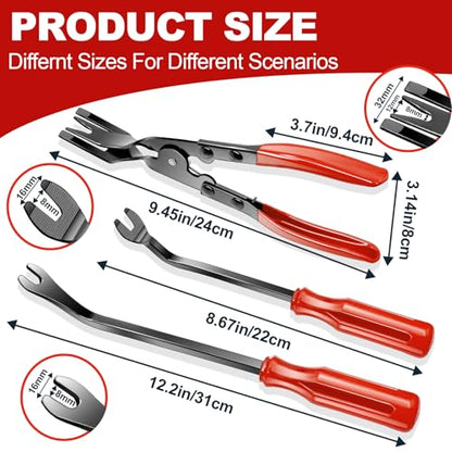Keze 24Pcs Trim Removal Tool Set with Pick & Clip Removal Tool, Sticker Scraper, Automotive Plastic Pry Tool, Car Panel Door, Stereo, Fastener Remover Kit, for Auto Interior, Molding, Dash(Red) - color: Red-Auto Trim Removal Tool Kit