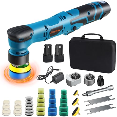 Cordless Mini Polisher Buffer Multi Polisher for Car Detailing | Micro Cordless Scratches Killer Car Polisher RO/DA Mini Auto Machine Sets for Car Detailing Waxing Polishing Scratch Removing - color: Blue