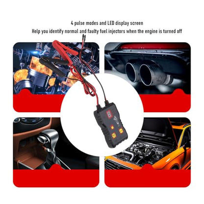 Sanpyl Fuel Injector Tester Cleaner Kit, Cleaning Tool with 4 Pulse Modes and LED Display, for Gasoline Vehicles