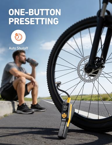 AstroAI 150 PSI Tire Inflator Portable Air Compressor for Car Tires, Cordless Bike Pump with LCD Display, Auto Shut-Off, 5 Modes Air Pump for Car