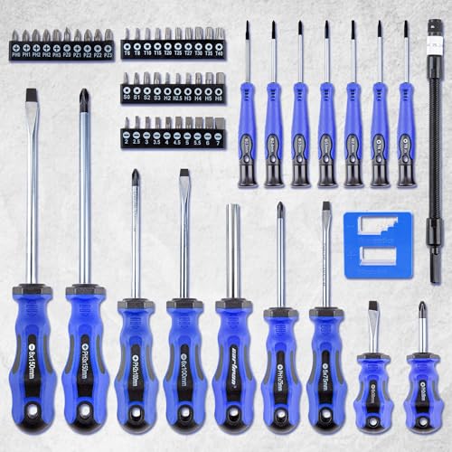 CARTMAN 59-Piece Precision Screwdriver Tool Set Magnetic Repair Storage Box | Precision screwdriver set with magnetizer for home, bicycle, office equipment, car repairs, electronics, and micro screw uses - style: 59 Piece New