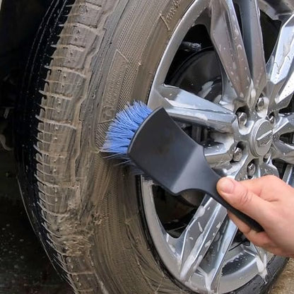 Wheel and Tire Brush Kit for Car Cleaning, Upgraded Bristles, Efficient | scratch-free | soft, dense wheel bristles and stiff efficient tire bristles | won't bend, splay, or lose shape