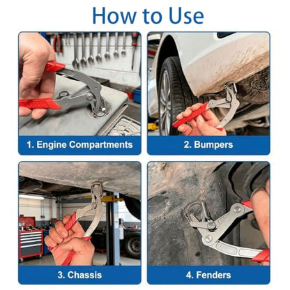 2026 Upgraded Car Clip Pliers,Auto Fastener Clip Removal Pliers | Snap Ring Plier Retaining Ring Removal ,Easy to Remove Fasteners, Clips, Buckles, Open The Panels Effortlessly without Damage
