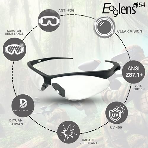 Safety Glasses Anti Fog Photochromic ANSI Z87.1 UV Protection Scratch Resistant hunting tactical Airsoft - color: X801 Anti-fog Yellow+clear(not Photochromic)