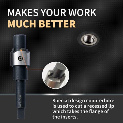 M12X1.75X16.2MM Thread Repair Kit with Insert HSS Drill, Tap, Counterbore, Installation Driver, Metric, 10PCS Stainless Steel Insert M12X1.75X16.2MM - size: M12X1.75X16.2MM Thread Repair Kit