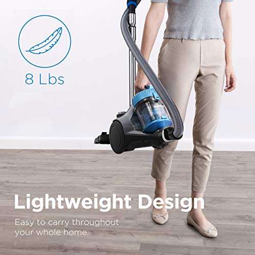 Eureka WhirlWind Bagless Canister 2.5L Vacuum Cleaner, Lightweight Vac for Carpets and Hard Floors, NEN110A, Blue - color: Blue