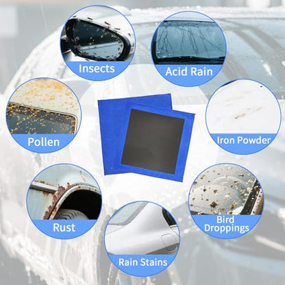 2 Pack Clay Towel Auto Detailing 12 x 12 Inch Fine Grade Clay Bar Towel for Car Detailing Microfiber Car Cloth Cleaner for Cleaning & Release of Paint Contaminants, Blue - color: Blue