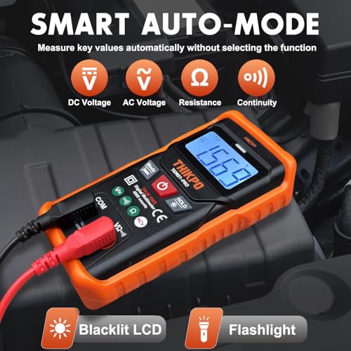 Digital Multimeter 4000 Counts with NCV, Automotive Multimeter Tester for AC/DC Voltage, Resistance, Continuity with Backlight and LCD, Auto-Ranging Voltmeter with Manual Mode