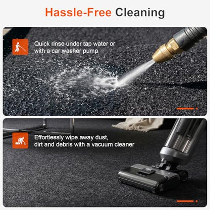 Heavy Duty Oil Spill Mat for Garage Floor, Extra Thick Absorbent with Anti-Slip Rubber Backing, Reusable Under Car Leak Pad (3 * 5FT) - size: 3*5FT