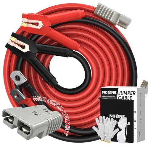 NOONE 0 Gauge 30 FT Heavy Duty Jumper Cables - 1000Amp Quick Connect Automotive Booster Jumper Cables for Car, SUV and Truck Battery - Jumper Cables Kit with Gloves, Goggles in Carry Bag - size: 0Gauge x 30FT（Quick Connect）