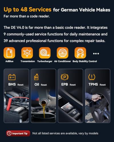 iCarsoft DE V4.0 Bidirectional Scan Tools for Most German Automotive Groups Up to 48 Resets Full System Diagnostic Car Scanner AutoVIN CAN-FD OE-Level ECU Coding All Active Test Lifetime Free Update