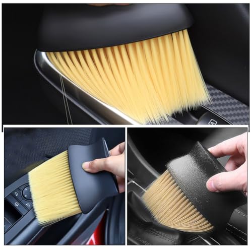 BESTonZON 4pcs Car Detailing Brush Set for Interior Cleaning, Soft Abs Fiber Bristles, Gentle and Versatile Dust Removal Tool for Car Air Vents and Dashboard