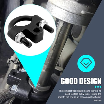 Eratus Inner Tie Rod Tool, U-shaped Tooth Non-slip Structure Tie Rod End Disassembly Tool with 1/2" Drive, Steering Gear Rudder Multifunctional Wrench, for Cars Repair Accessories (Black)