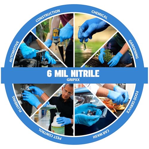 London Labs Heavy Duty 6 Mil Blue Nitrile Gloves Disposable Latex & Powder Free -Extra Stretchy Fentanyl Safe |Medical,First Aid Kit,EMT|Food Safe Rubber Gloves for Cooking & Cleaning|Bulk Pack (1000) - size: Medium, style: 1000 Count