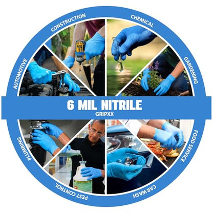 London Labs Heavy Duty 6 Mil Blue Nitrile Gloves Disposable Latex & Powder Free -Extra Stretchy Fentanyl Safe |Medical,First Aid Kit,EMT|Food Safe Rubber Gloves for Cooking & Cleaning|Bulk Pack (1000) - size: Medium, style: 1000 Count