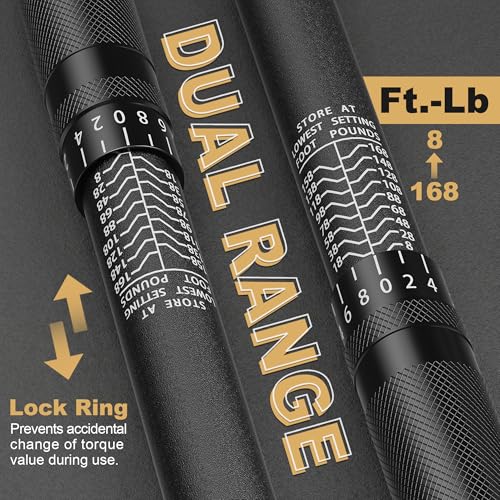 1/2" Drive Torque Wrench 8-168Ft.-Lb./10.9-227.9Nm, Two-way Adjustable 72-tooth Click Torque Wrench, Dual Scale, ±3% Accuracy Wrench, Suitable for Maintenance Bicycles, Cars and Trucks - size: 1/2" 8-168 ft.1b