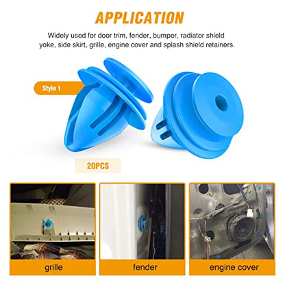GOOACC 120PCS Car Bumper Retainer Clips & Fasteners Rivet Kit 6.5mm 8mm 9mm 9.5mm 11mm for Toyota Dashboard Panel Front Fender Lining Front Bumper Door Trim Panel, with 1PC Fastener Remover (GRC-151) - color: 120 Clips + Remover
