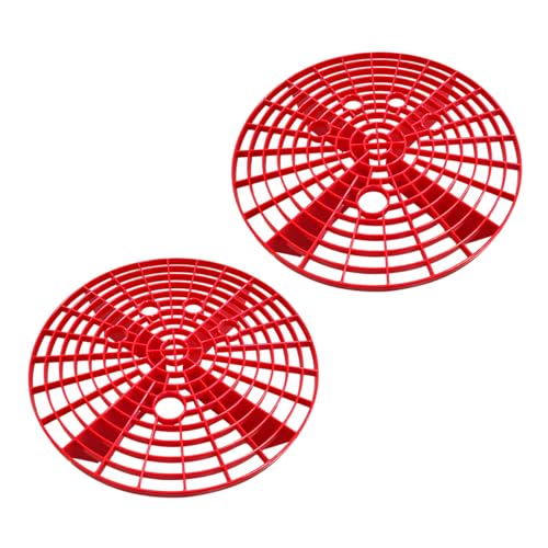 2 PCS Car Wash Bucket Insert, Plastic Wash Bucket Insert Removes Dirt Debris for Car Detailing Cleaning, Auto Detail Grit Trap Fits 12 Inch Diameter or 3-5 Gallon Bucket (Red) - color: Red