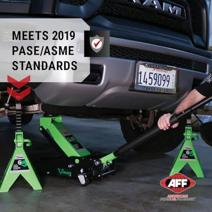 AFF Viking 6 Ton Jack Stand Set - Heavy Duty Ratchet Style Jack Stands - Pair - size: 6 Ton