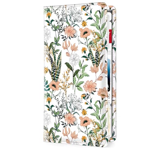 Car Registration and Insurance Holder，Colour Patterns Men Women Car License Document Registration and Insurance Card Holder - color: White flora