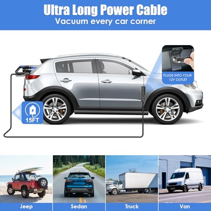 Car Cleaning Kit, Car Interior Detailing Kit with High Power Handheld Vacuum, Detailing Brush Set, Windshield Cleaner, Cleaning Gel, Complete Auto Accessories for Men, Women