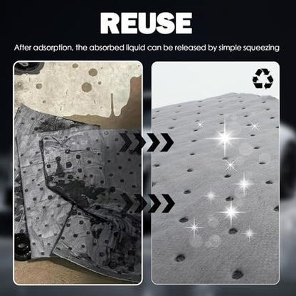 10PCS 13"x10.1" Car Oil Absorbent Pads,Reusable Cars Oil Mat for Absorbing Oils and Various Fluids,Essential Cars Oils Spill Mat Car Accessories for Workshop/Garage