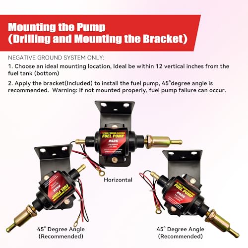 Gasoline Electric Fuel Pump Universal 5/16 Inch Inlet and Outlet Inline 12V 1-2A 28GPH 2-3.5 PSI Operating Fuel Pressure - color: 2-3.5PSI 28 GPH for Gasoline