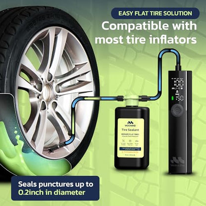 Woowind Tire Sealant Instant Flat Tire Repair Kit (15.22oz) – Seals Punctures Up to 0.236 Inch for Cars, Trucks & SUVs – TPMS Safe, All-Weather, Works with Most Inflators, Drive 125mi