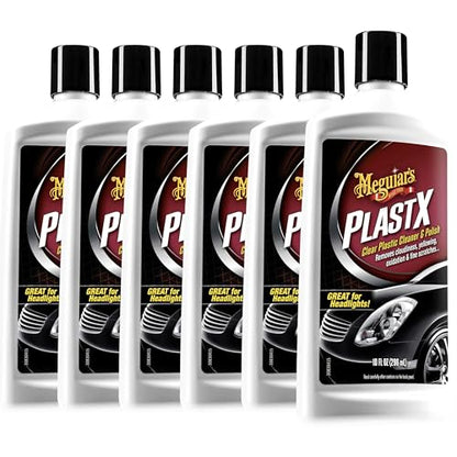 Meguiar's PlastX Clear Plastic Polish, Headlight Restoration Polish, Plastic Cleaner & Scratch Remover, Restores Clarity, Removes Yellowing, Oxidation & Cloudiness, 10 Oz (Pack of 6) - size: 6 Pack