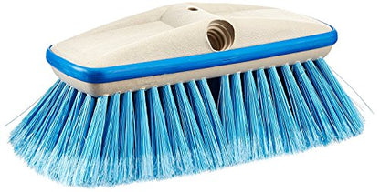 STAR BRITE Premium Medium Wash 8" Brush Head W/Bumper - Dual Connections Fit Either Standard 3/4" Threaded Poles or Extend-A-Brush Handles (Medium) (Blue) (040162)