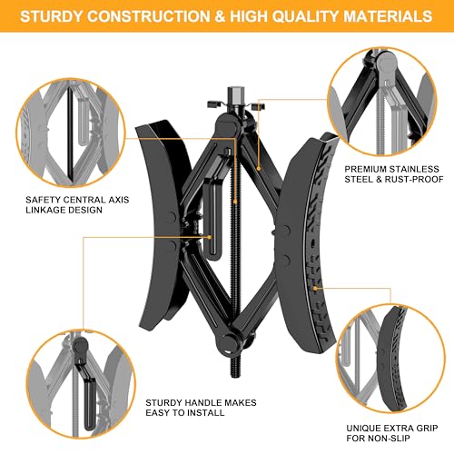 CircleRoad Camper Wheel Chock Stabilizer 2 Sets, Upgraded Side Grain Heavy Duty X-Shaped Stabilizer Wheel Chock RV Travel Trailer Accessories Anti-Move Anti Rust Coating Tire Chalks