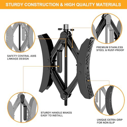 CircleRoad Camper Wheel Chock Stabilizer 2 Sets, Upgraded Side Grain Heavy Duty X-Shaped Stabilizer Wheel Chock RV Travel Trailer Accessories Anti-Move Anti Rust Coating Tire Chalks