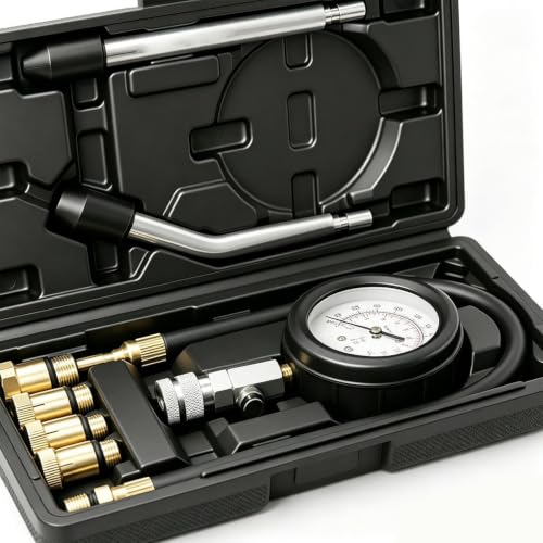 Cylinder Compression Tester 300 Psi Quick Connection | Engine Compression Tester Kit for Car Truck Sedan Pickup Truck Trailer RV Motorcycle