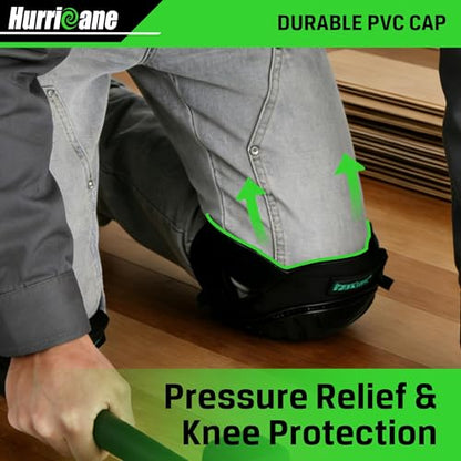 HURRICANE Professional Knee Pads for Men & Women-Heavy Duty Gel & Foam Cushion with Adjustable Straps, Non-Slip Work Knee Pads for Construction, Flooring, Gardening, Welding, Plumbers & Electricians