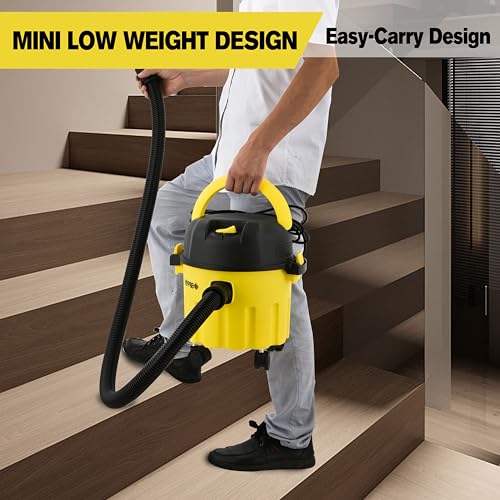 Wet-Dry Vacuum, 3-in-1 Portable Shop Vacuum Cleaner with 2 Peak HP Power Suction, Lightweight Wet Dry Vacuum with Blower & Wall Mount Design for Car, Pet Hair, Hard Floor - size: 1000W--4.5M