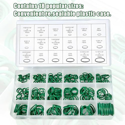 Bittwee Car A/C Repair Kit, 39PCS Vehicle Air Conditioner Valve Core with 270PCS O-Ring, AC R12 R134a Auto Refrigeration Tire Valve Stem Cores Assortment with Remover Tool, Universal Fit