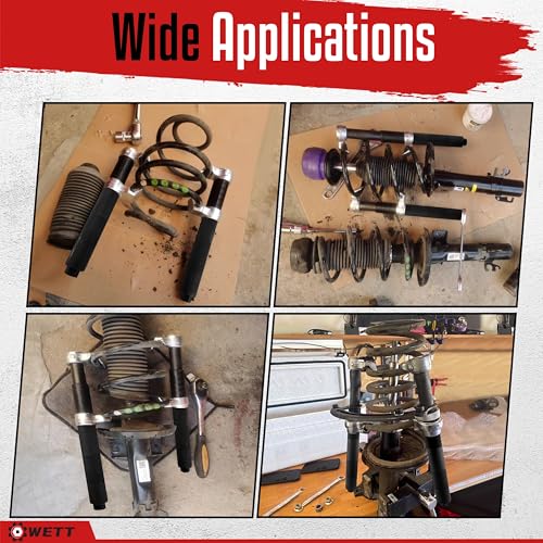 WETT Coil Spring Compressor Tool Set, 2-Piece Heavy Duty Strut Spring Compressor Tool with Extendable Bracket, 2645LB Capacity Automotive Spring Compressor Tools for Car, Truck, UTV, ATV