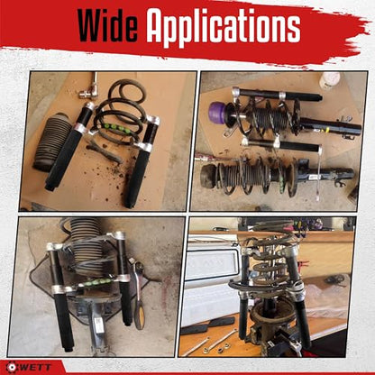 WETT Coil Spring Compressor Tool Set, 2-Piece Heavy Duty Strut Spring Compressor Tool with Extendable Bracket, 2645LB Capacity Automotive Spring Compressor Tools for Car, Truck, UTV, ATV